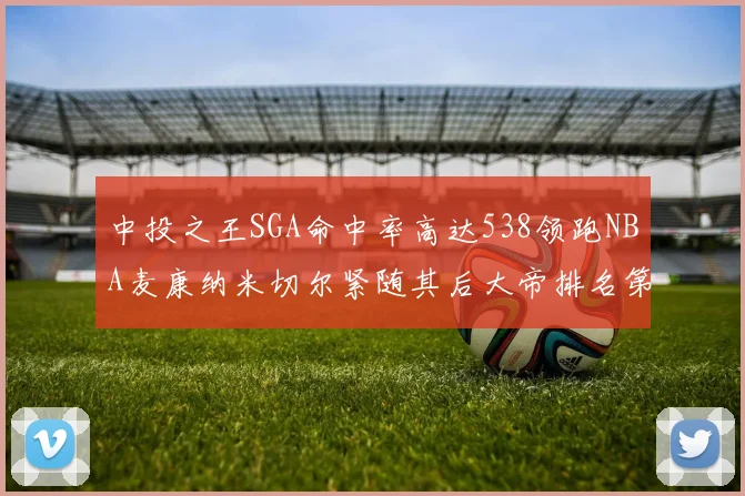 中投之王SGA命中率高达538领跑NBA麦康纳米切尔紧随其后大帝排名第七